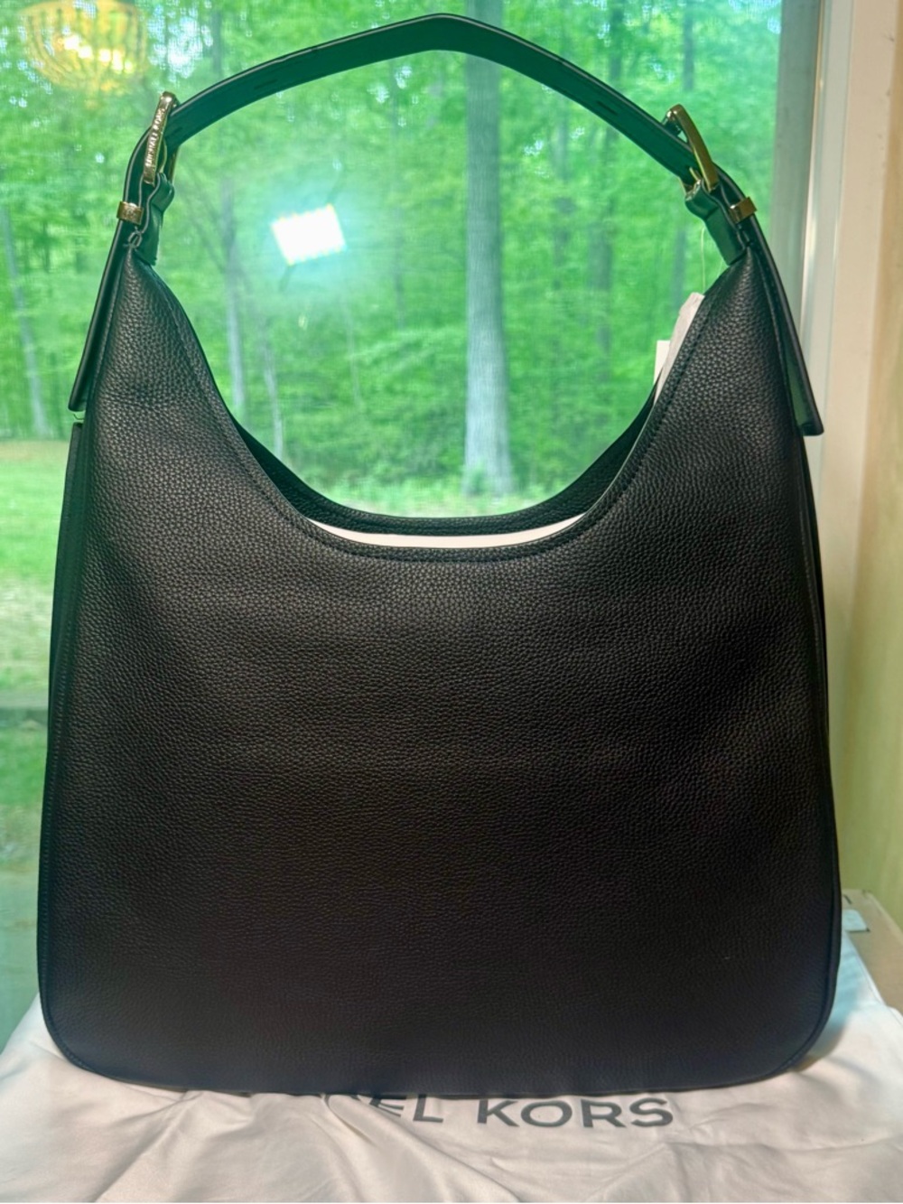 Michael Kors large Nolita Black Pebbled Leather Shoulder Hobo - Picture 4 of 16